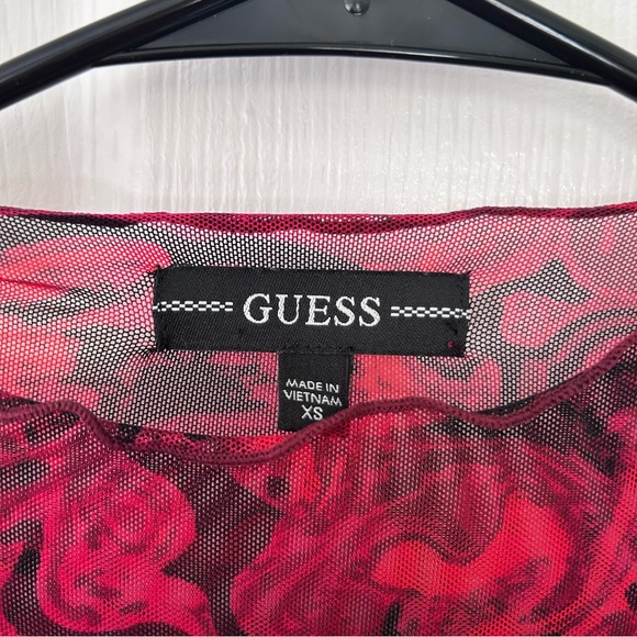 Guess Mesh Red and Black Dress - Picture 2 of 3